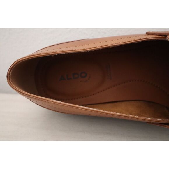 ALDO 220-001-043 Men's Sz 12D Cognac Brown Leather Smooth Marinho Loafers - Picture 8 of 13